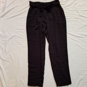 Black Paper Bag Dress Pants